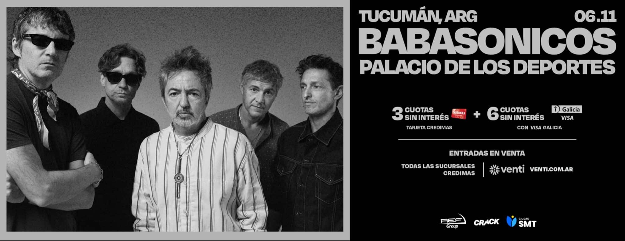 Babasónicos en Tucumán 2026: Palacio de los Deportes