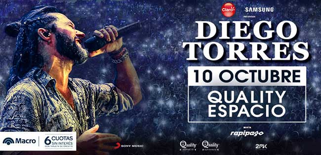 Diego Torres en Córdoba 2019: Entradas para el Quality Espacio