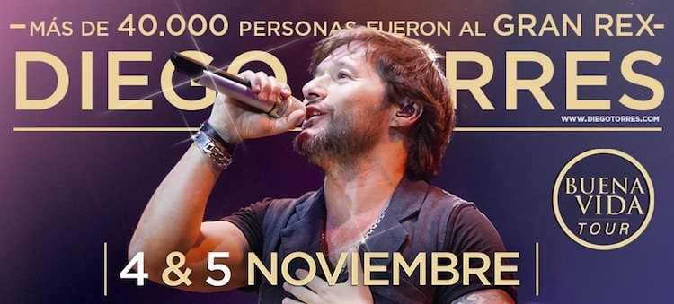 Diego Torres en el Gran Rex: Precios y entradas en venta