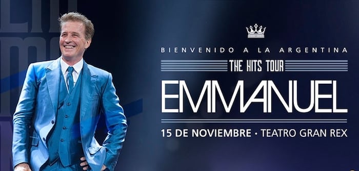 Emmanuel en Argentina 2017: Precios y entradas en venta