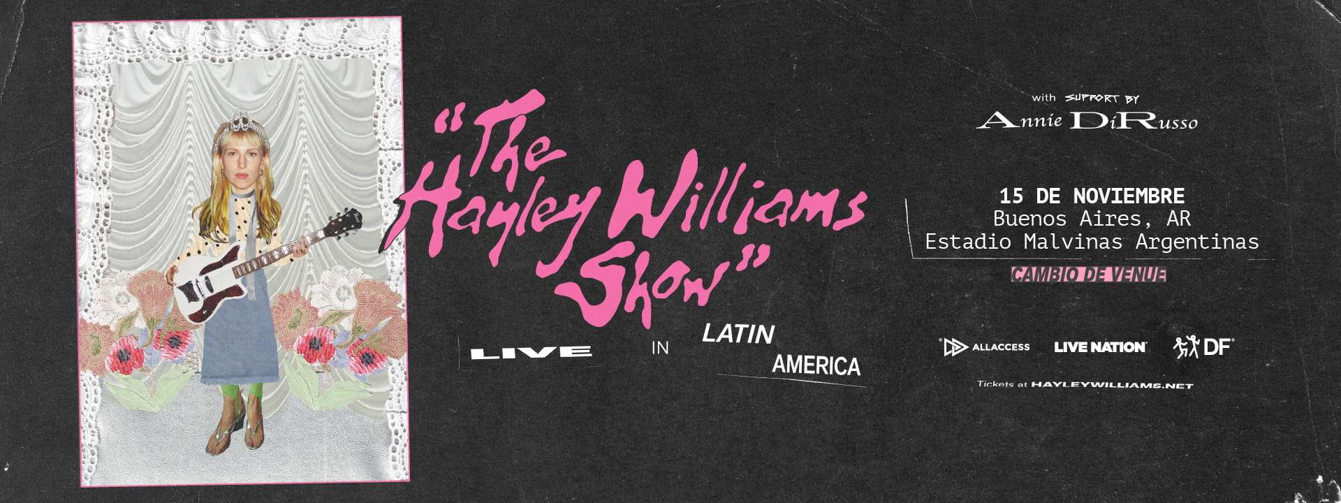 Hayley Williams en Argentina 2026: Estadio Malvinas Argentinas