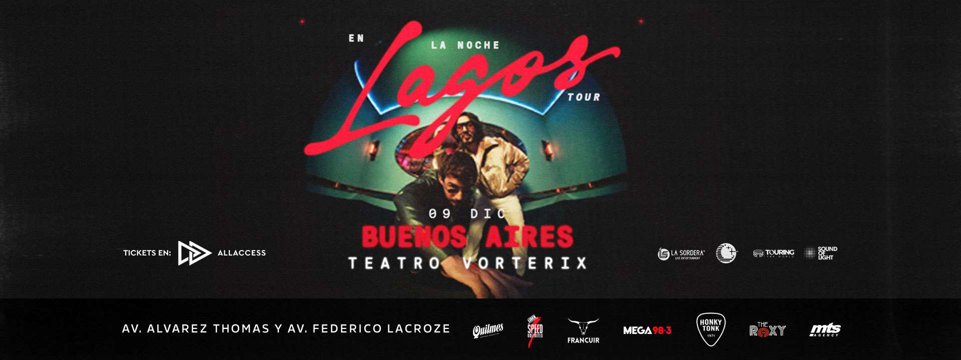 Lagos en Argentina 2026: Teatro Vorterix