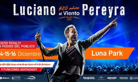 Luciano Pereyra en el Luna Park 2019: Entradas para Diciembre