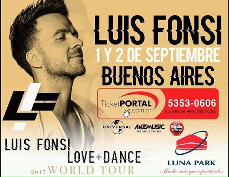 Luis Fonsi en Argentina 2017: precios y entradas en venta