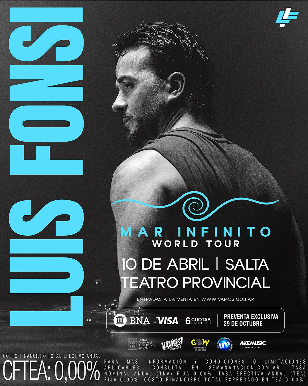 Luis Fonsi en Salta 2027: Teatro Provincial