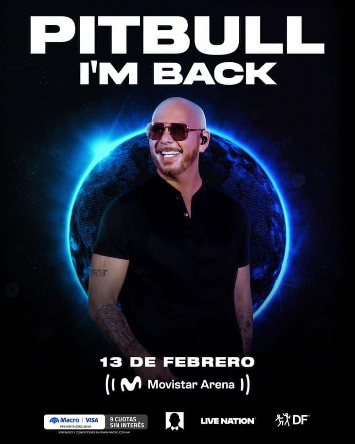 Pitbull en Argentina 2027: Movistar Arena
