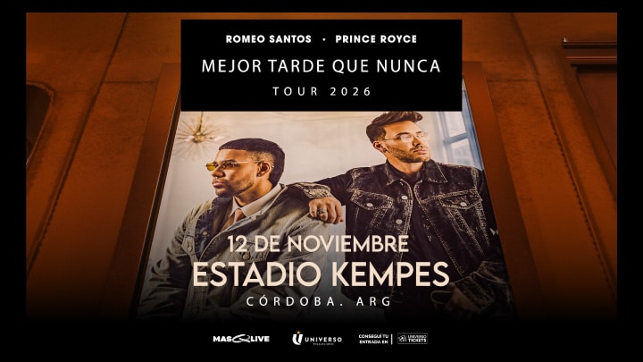 Romeo Santos en Córdoba 2026: Estadio Kempes con Prince Royce