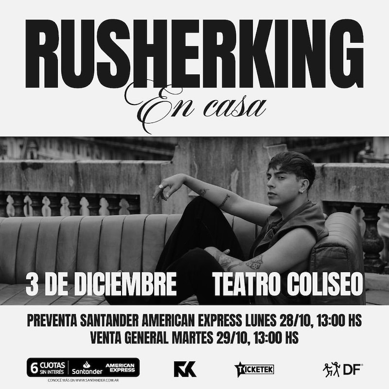 Rusherking en el Teatro Coliseo de Buenos Aires 2024